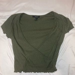 Dark green forever 21 crop top in size small.